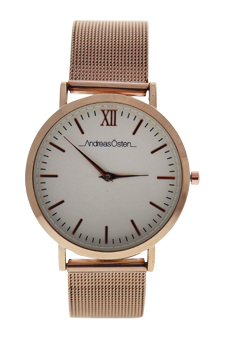 AO-135 Distrig - Rose Gold Stainless Steel Mesh Bracelet Watch by Andreas Osten for Women - 1 Pc Watch