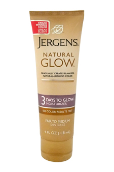 Natural Glow 3 Days To Glow Moisturizer For Fair to Medium Skin Tones by Jergens for Unisex - 4 oz Moisturizer