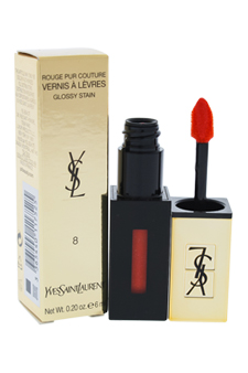 Rouge Pur Couture Vernis A Levres Glossy Stain - # 8 Orange De Chine by Yves Saint Laurent for Women - 0.2 oz Lip Gloss