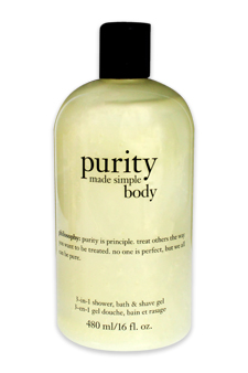 Purity Made Simple Body 3-in-1 Shower Bath & Shave Gel by Philosophy for Unisex - 16 oz Shower & Shave Gel