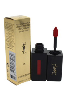 Vernis a Levres Vinyl Cream Lip Stain - # 411 Rhythm Red by Yves Saint Laurent for Women - 0.18 oz Lip Gloss