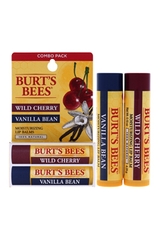Wild Cherry & Vanilla Bean Moisturizing Lip Balm Twin Pack by Burt s Bees for Unisex - 2 x 0.15 oz Lip Balm