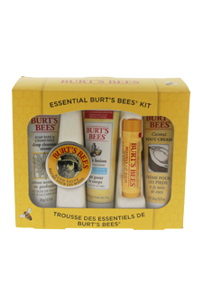 Essential Burt s Bees Kit by Burt s Bees for Women - 5 Pc Kit 1oz Body Lotion with Milk & Honey, 0.3oz Hand Salve, 0.75oz Soap Bark & Chamomile Deep Cleansing Cream, 0.75oz Coconut Foot Cream, 0.15oz Beeswax Lip Balm with Vitamin E & Peppermint
