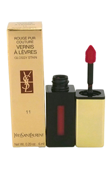 Rouge Pur Couture Vernis A Levres Glossy Stain - # 11 Rouge Gouache by Yves Saint Laurent for Women - 0.2 oz Lip Gloss