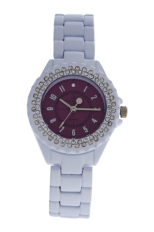 2033L-WP White Stainless Steel Bracelet Watch by Kim & Jade for Women - 1 Pc Watch