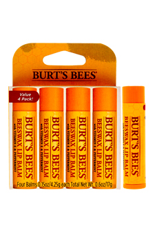 Beeswax Lip Balm Pack by Burt s Bees for Unisex - 4 x 0.15 oz Lip Balm
