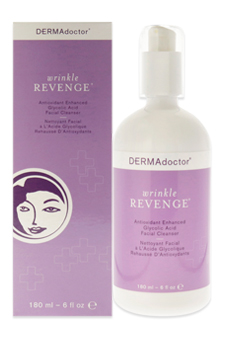 Wrinkle Revenge Antioxidant Enhanced Glycolic Acid Facial Cleanser by DERMAdoctor for Women - 6 oz Cleanser