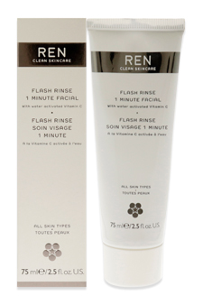 Flash Rinse 1 Minute Facial by REN for Unisex - 2.5 oz Rinse