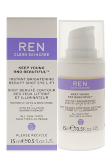 Keep Young and Beautiful Instant Brightening Beauty Shot Eye Lift by REN for Women - 0.5 oz Serum
