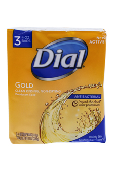 Gold Antibacterial Deodorant Soap by Dial for Unisex - 3 x 4 oz Soap