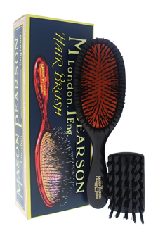 Handy Bristle Brush - # B3 Dark Ruby by Mason Pearson for Unisex - 2 Pc Hair Brush & Cleaning Brush