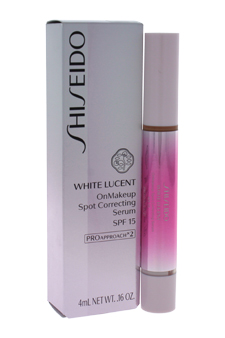 White Lucent OnMakeup Spot Correcting Serum SPF 15 - Medium by Shiseido for Women - 0.16 oz Serum