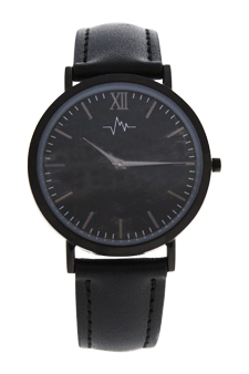 AO-176 Hygge - Black Charcoal/Black Leather Strap Watch by Andreas Osten for Women - 1 Pc Watch