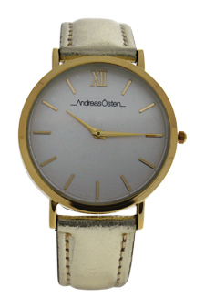 AO-199 Hygge - Gold/Champagne Gold Leather Strap Watch by Andreas Osten for Women - 1 Pc Watch