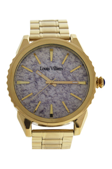 LV2063 Gold Stainless Steel Bracelet Watch by Louis Villiers for Men - 1 Pc Watch